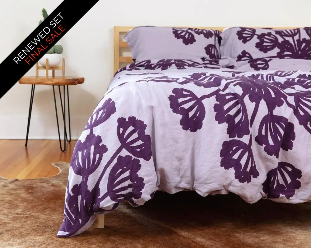 European Linen Duvet Cover Set | Kørvel Print | Renewed - Twin / Standard - Duvet Cover Set