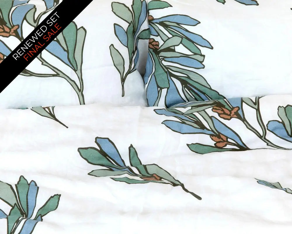 Organic European linen duvet cover set with modern Scandinavian floral design - Twin / Standard, Full/Queen / Standard, King/Cal-King / Standard, King/Cal-King / King