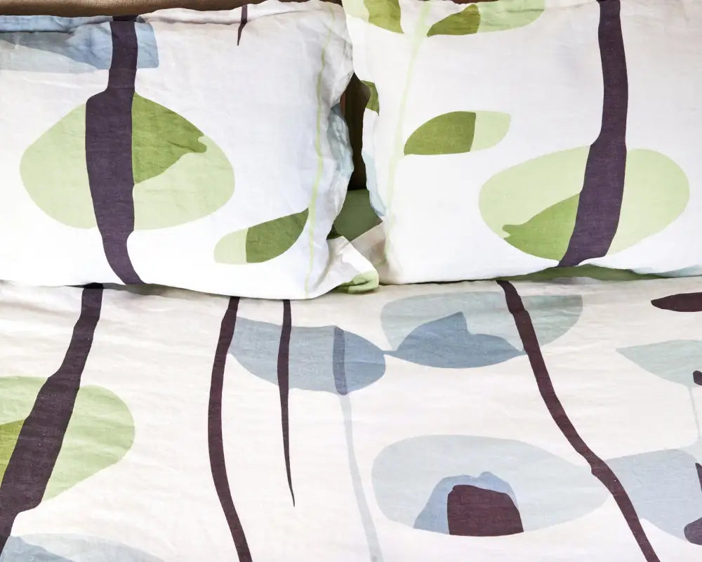 European Linen Duvet Cover Set | Skov Print - Duvet Cover Set
