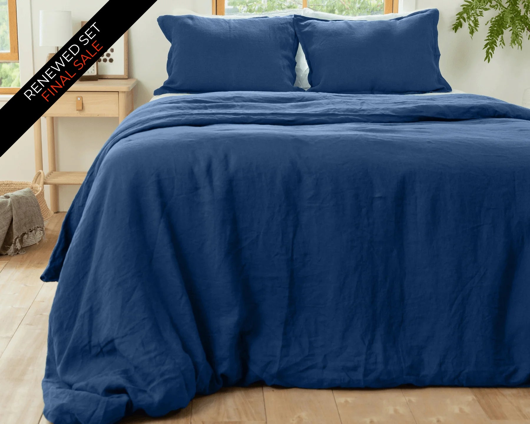 Organic European Linen Duvet Cover Sets | Solid Colors | Renewed
