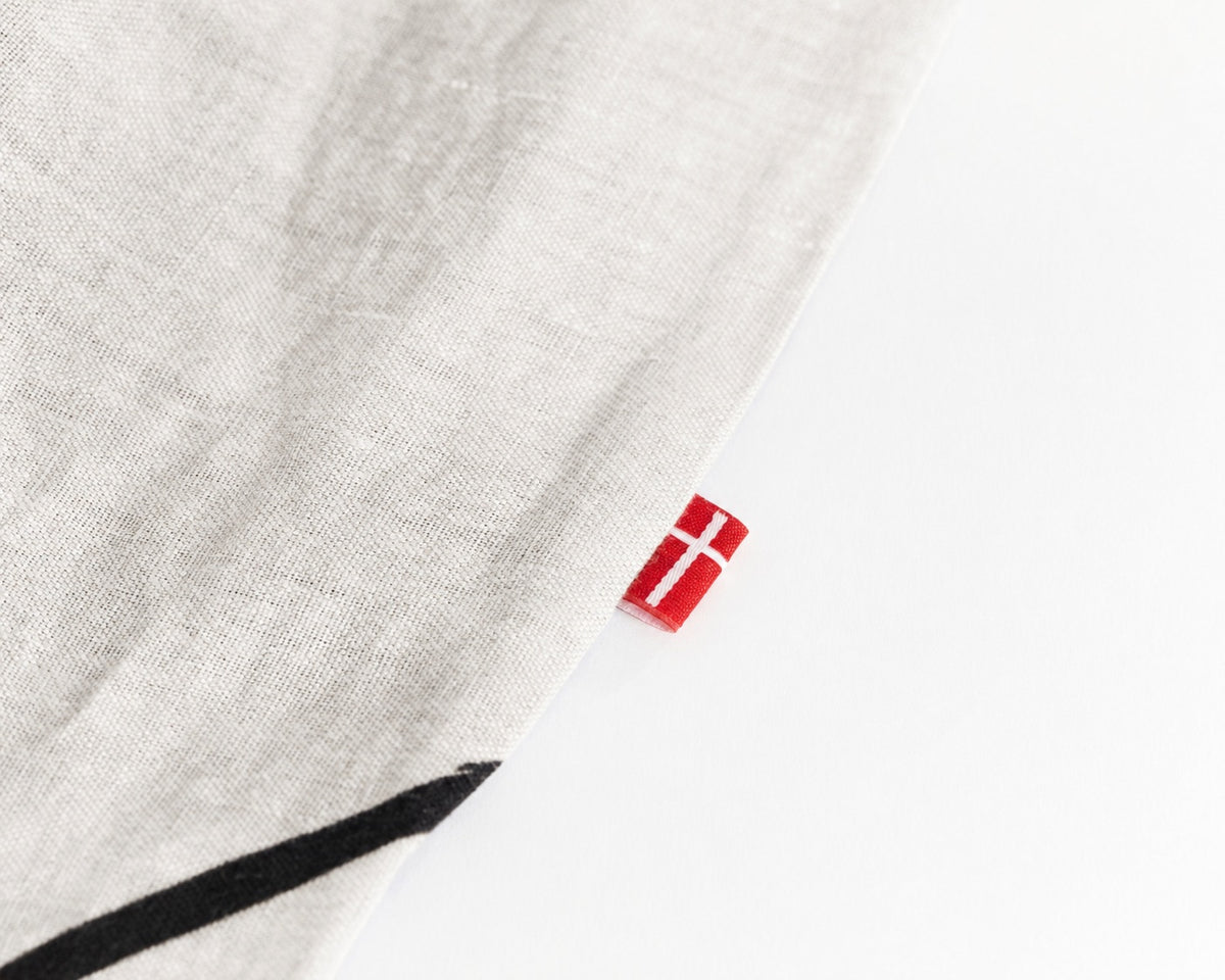 European Linen Duvet Cover Set | Hørblomst Print on Natural Linen | Open Box